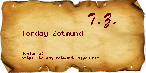 Torday Zotmund névjegykártya